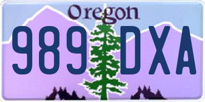 OR license plate 989DXA