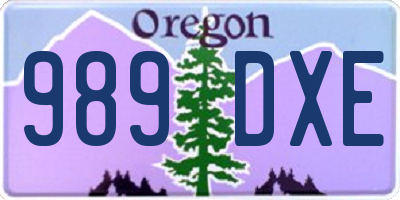 OR license plate 989DXE