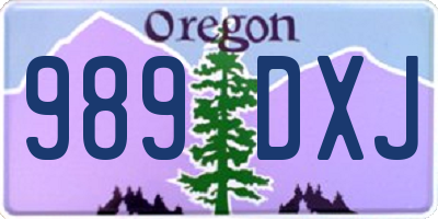 OR license plate 989DXJ