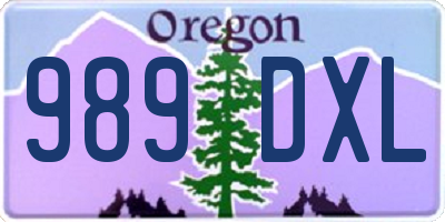 OR license plate 989DXL