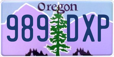 OR license plate 989DXP