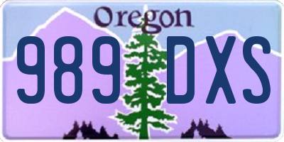 OR license plate 989DXS