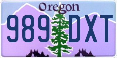 OR license plate 989DXT