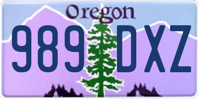 OR license plate 989DXZ