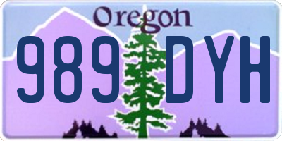 OR license plate 989DYH