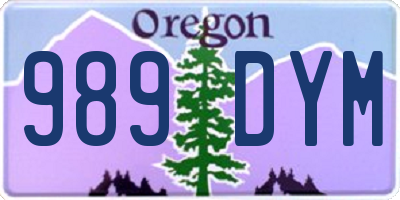 OR license plate 989DYM