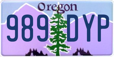 OR license plate 989DYP