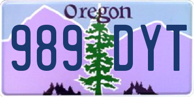 OR license plate 989DYT