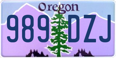 OR license plate 989DZJ