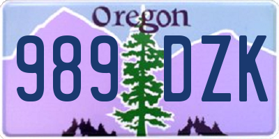 OR license plate 989DZK