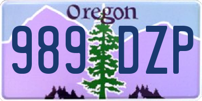 OR license plate 989DZP