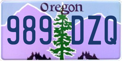 OR license plate 989DZQ
