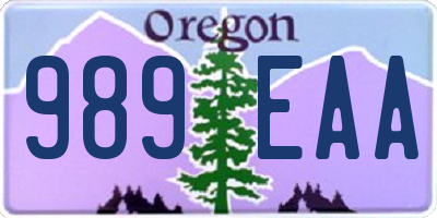 OR license plate 989EAA