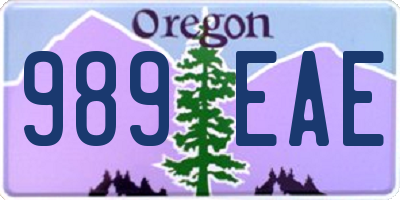 OR license plate 989EAE