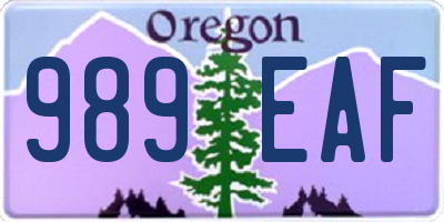 OR license plate 989EAF
