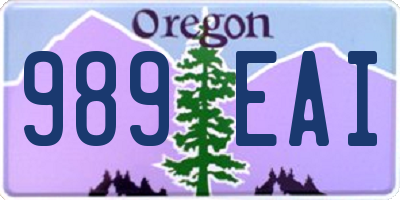 OR license plate 989EAI