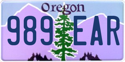 OR license plate 989EAR