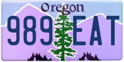 OR license plate 989EAT