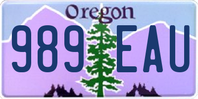 OR license plate 989EAU