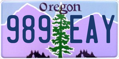 OR license plate 989EAY