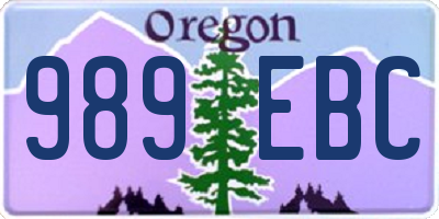 OR license plate 989EBC