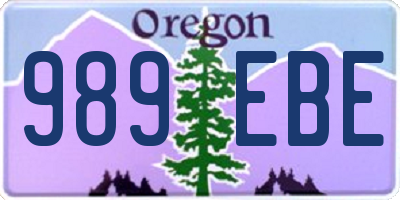 OR license plate 989EBE