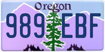 OR license plate 989EBF