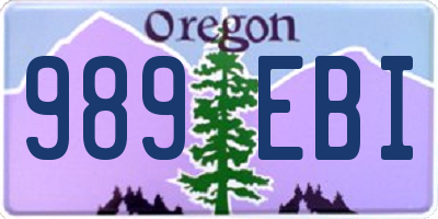 OR license plate 989EBI