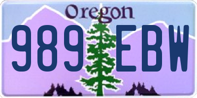 OR license plate 989EBW