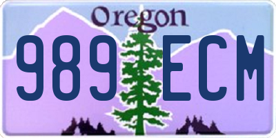 OR license plate 989ECM
