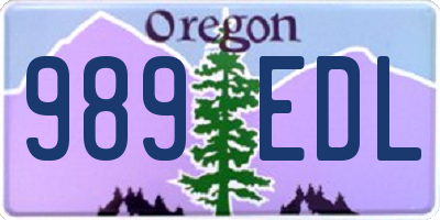 OR license plate 989EDL
