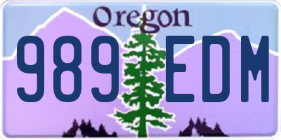 OR license plate 989EDM