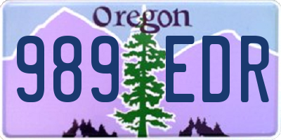 OR license plate 989EDR