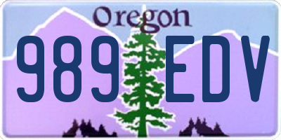 OR license plate 989EDV
