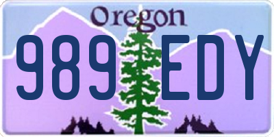 OR license plate 989EDY