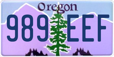 OR license plate 989EEF