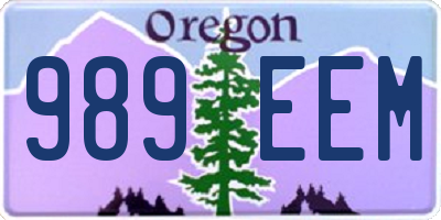 OR license plate 989EEM