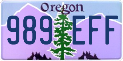 OR license plate 989EFF