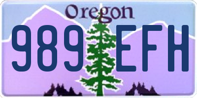OR license plate 989EFH