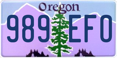 OR license plate 989EFO