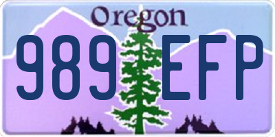 OR license plate 989EFP