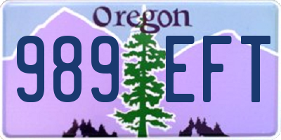 OR license plate 989EFT