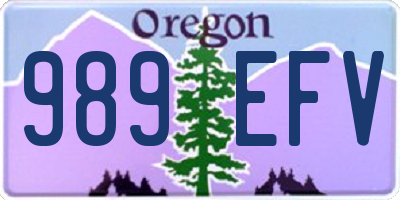 OR license plate 989EFV