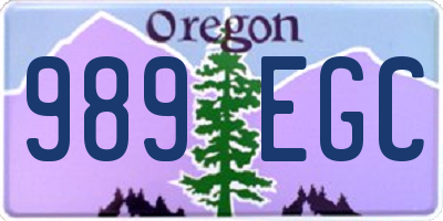 OR license plate 989EGC