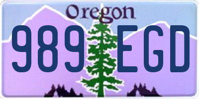 OR license plate 989EGD