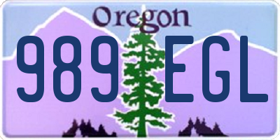OR license plate 989EGL