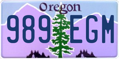 OR license plate 989EGM