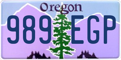 OR license plate 989EGP