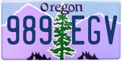 OR license plate 989EGV