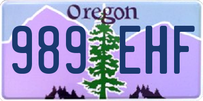 OR license plate 989EHF